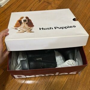 NIB hush puppies waterproof leather booties with low heel
